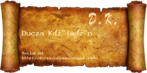 Ducza Kálmán névjegykártya