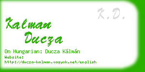 kalman ducza business card