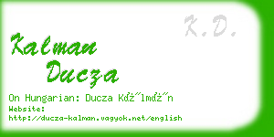 kalman ducza business card
